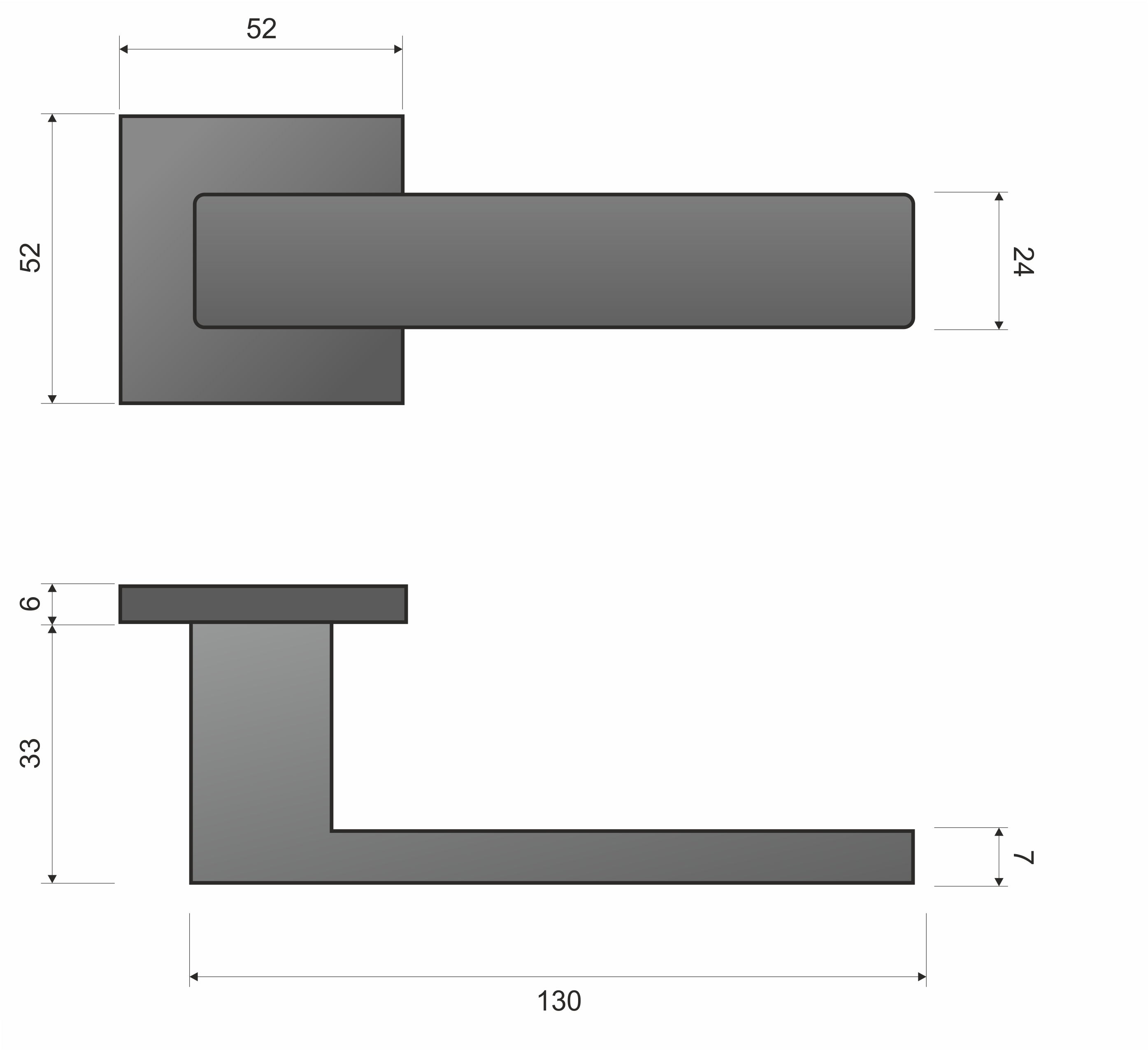 Infinity Line Cavo KVO schwarz B00 - Türgriff auf quadratischer Rosette