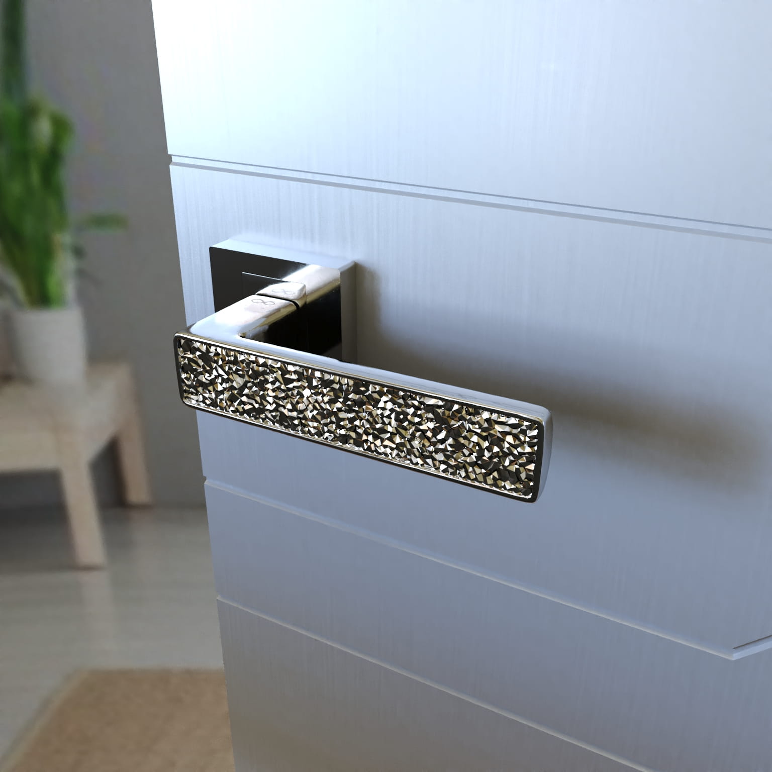 Infinity Line Concept KCK 700 Chrom/Glamour - Türgriff auf quadratischer Rosette
