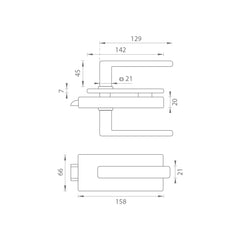 Tupai Ti - Schloss für Glas mit Griff Sonia 4014 - ohne Loch - Schlösser für Glastüren