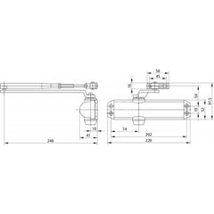 Assa Abloy CLOSER DC120 EN2/3/4 Silber - Türschließer mit Arm