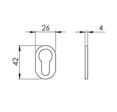 Langweilig - Verum Italien VM - Rose - 4Uor - schmale ovale Rosetten