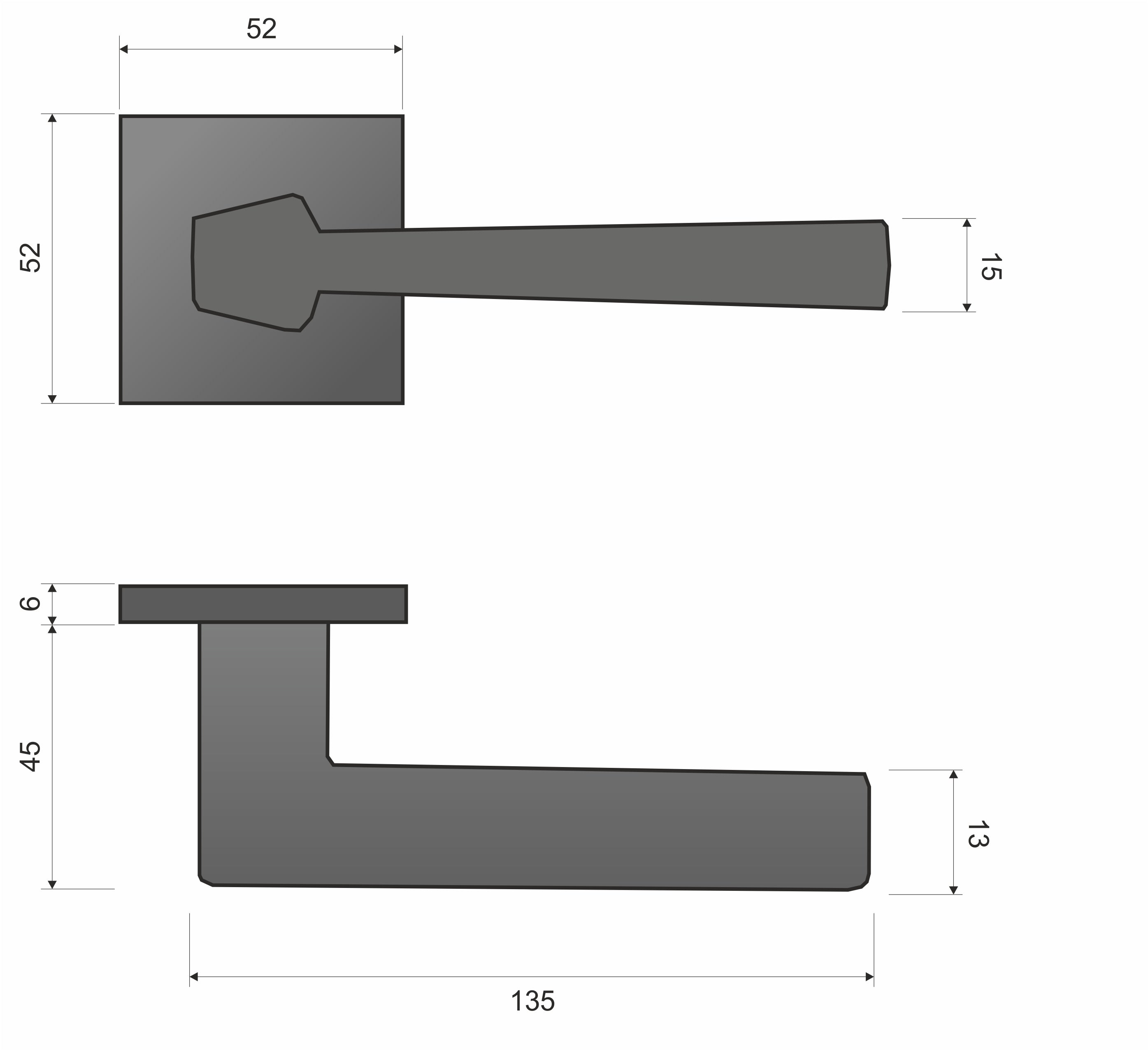 Infinity Line Diamond FIT chrom KDF 700 - Türgriff auf quadratischer Rosette