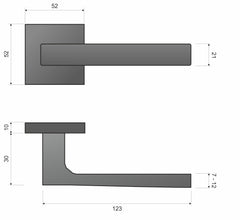 Infinity Line Duna Kdi 300 Satin - Türgriff auf quadratischer Rosette