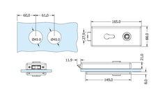 Glas Türgriff DL38 (quadratisch)