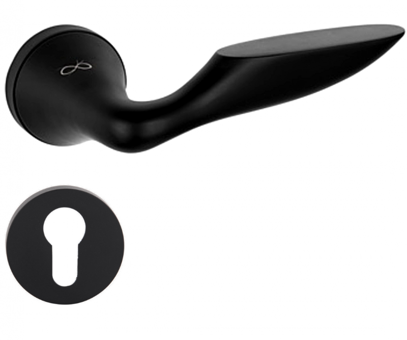 Dolce KDLC B00 Black - Door Handle on a Round Rose