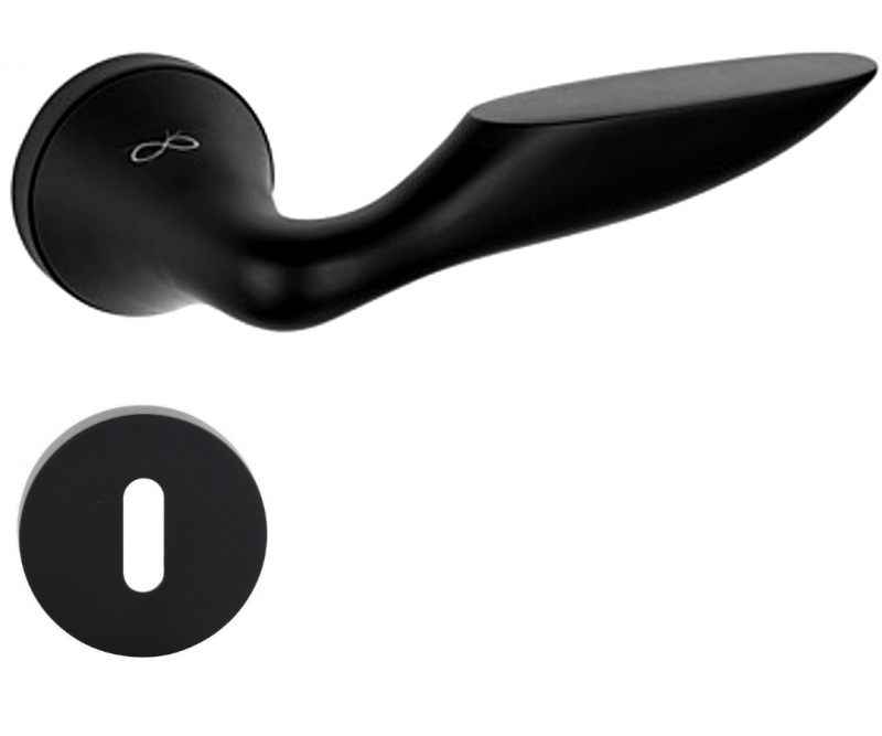 Dolce KDLC B00 Black - Door Handle on a Round Rose