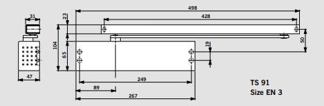 Dormakaba Dorma TS 91 Silber - Türschließer mit Gleitschiene