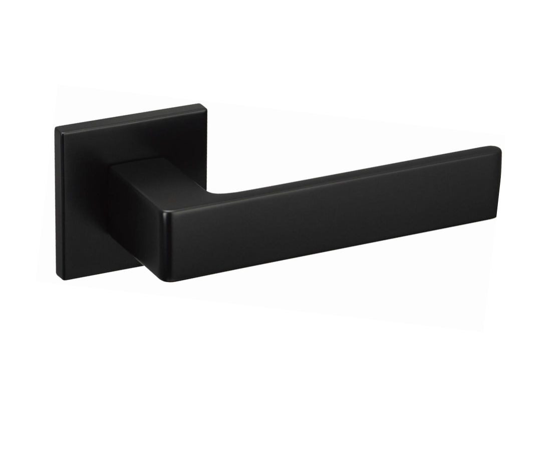 Apollo FIT black KAF B00 - Door Handle on a Square Rose