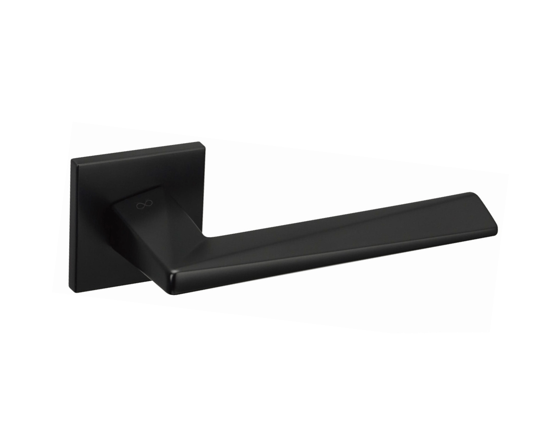 Infinity Line Diamond FIT schwarz KDF B00 - Türgriff auf quadratischer Rosette