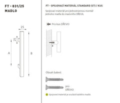 FT - Code K31 25x25 mm St PC handeln Türgriff