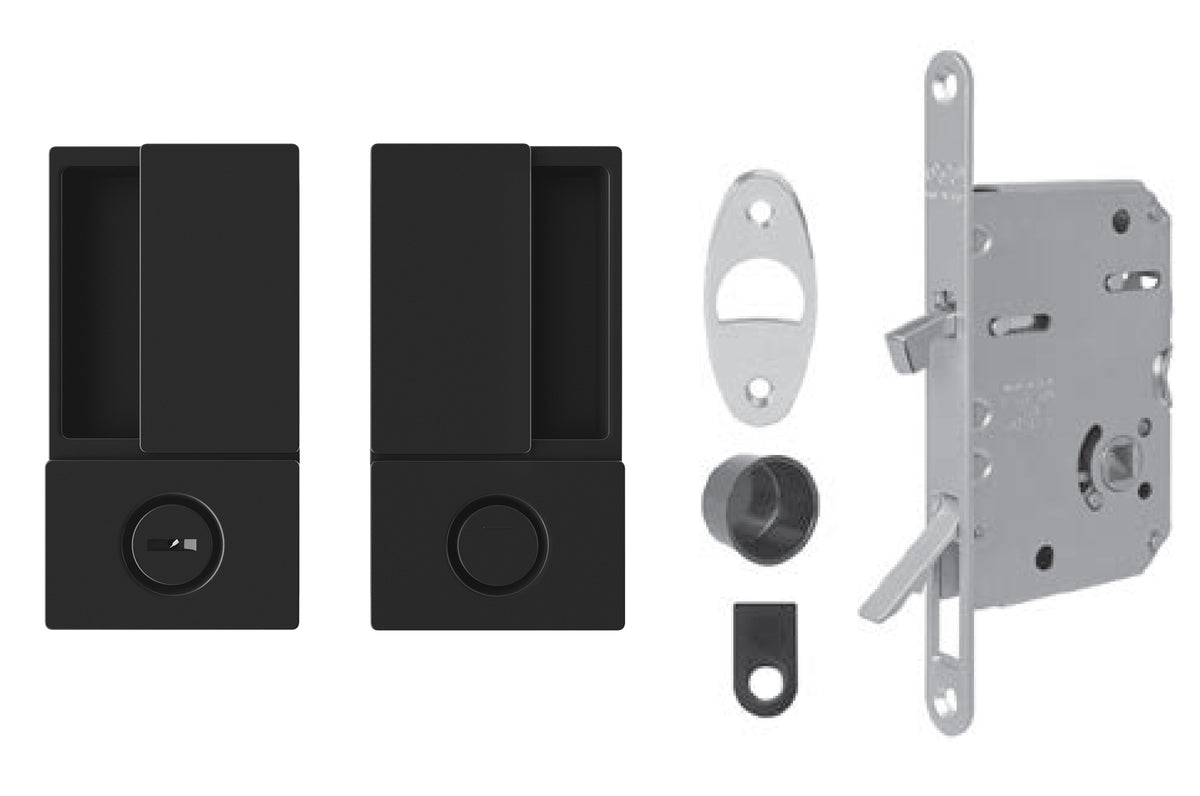 AGB - Wave - HR WC -Schiebetür Set - Muscheln und Griffe für Schiebetüren