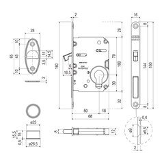 AGB - auf Drehungstürwelle eingestellt - HR PZ - Muscheln für Drehungstüren