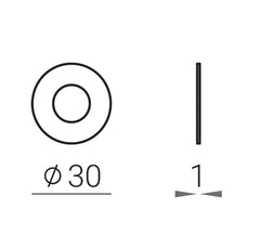 BOHRUNG - VERUM ITALY VM - ROSE - R - UNTER GRIFF 30mm - Runde Rosetten