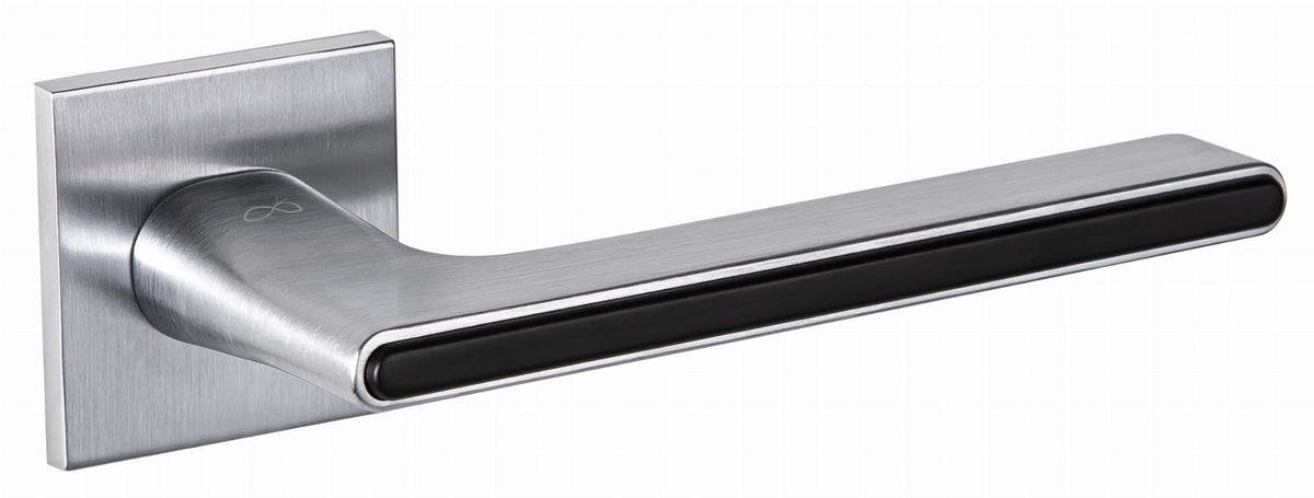 Ferrara KFRA S M700/B00 matt chrome/ black - Door Handle on a Square Rose