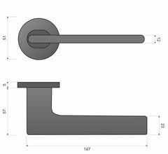 Infinity Line FERRARA KFRA S O M700/B00 Mattt Chrom/Schwarz - Türgriff auf runder Rosette
