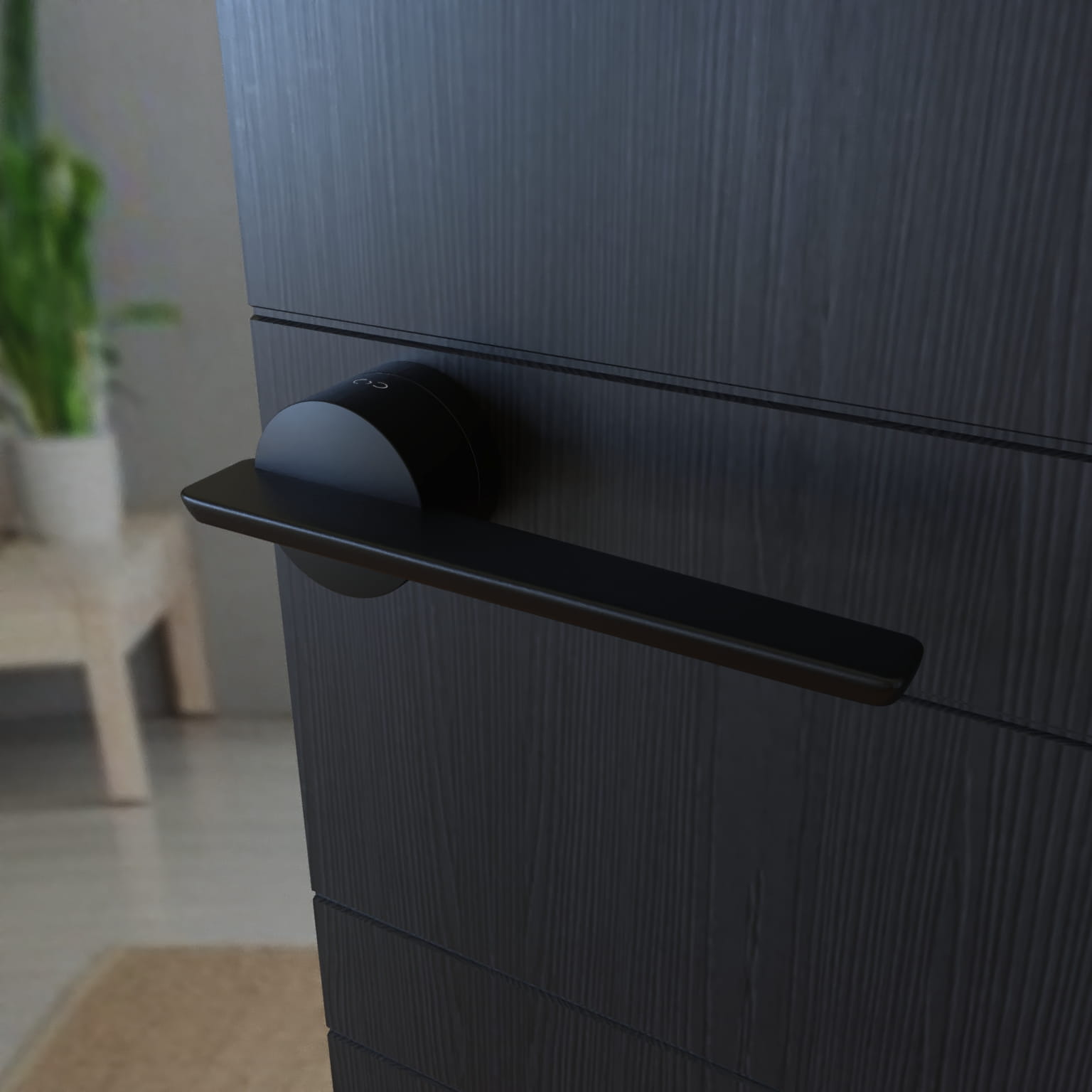 Infinity Line Gemello KGML B00 Schwarz Türgriff auf runder Rosette