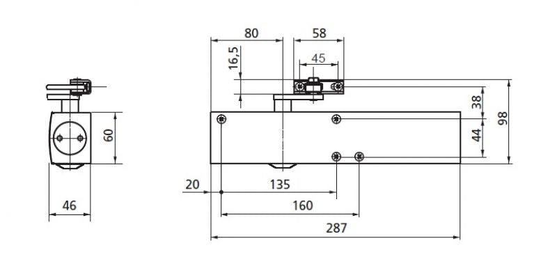 Geze Ts 4000 Weiß - Tür näher mit Arm