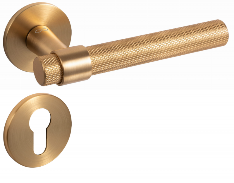 Ghost KGOS MGOO Gold Matt - Door Handle on a Round Rose
