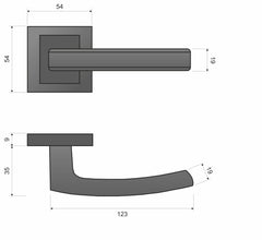 Infinity Line Hermes KHR 400 Patina - Türgriff auf quadratischer Rosette