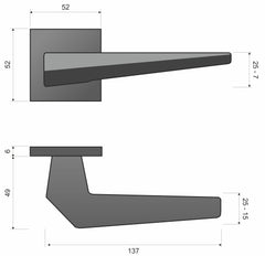 ICE chrome KCE 700 - Door Handle on a Square Rose