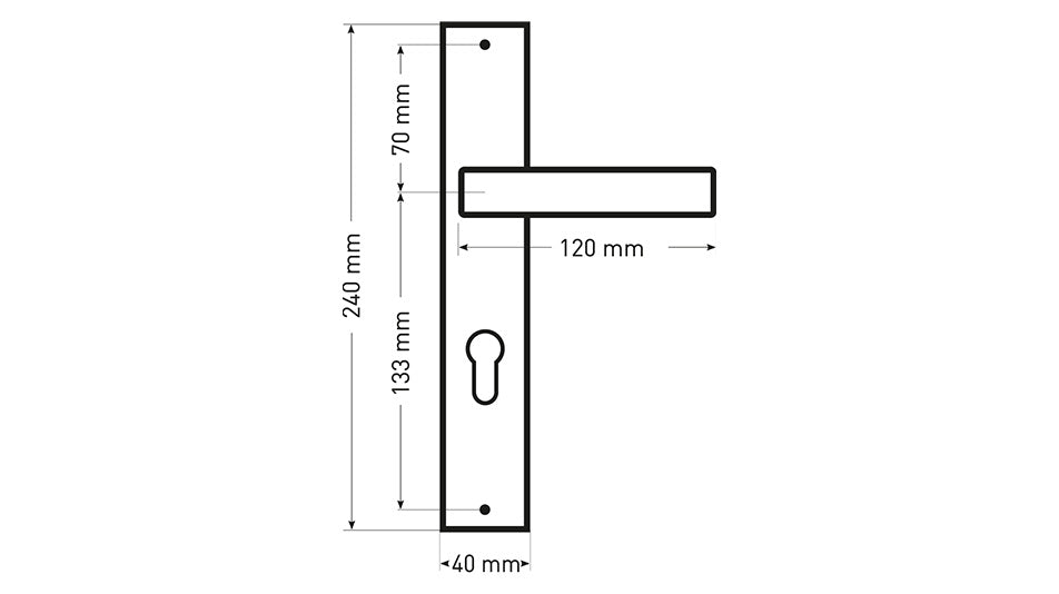 Kabo schwarz - Langschild-Türgriff
