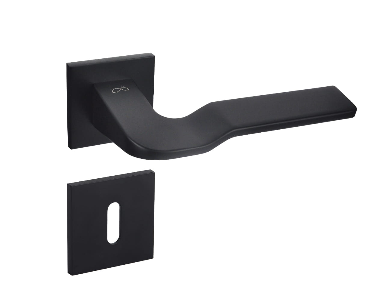 Infinity Line Bali SLIM Schwarz KBLA S B00 - Türgriff auf quadratischer Rosette