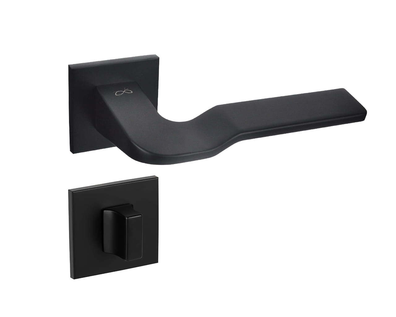 Infinity Line Bali SLIM Schwarz KBLA S B00 - Türgriff auf quadratischer Rosette