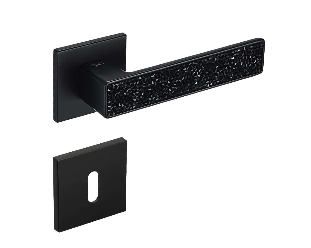 Infinity Line Concept KCK B00 Schwarz/Glamour - Türgriff auf quadratischer Rosette