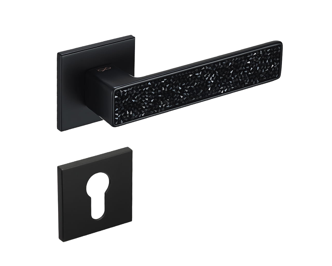 Concept KCK B00 Black/glamour - Door Handle on a Square Rose