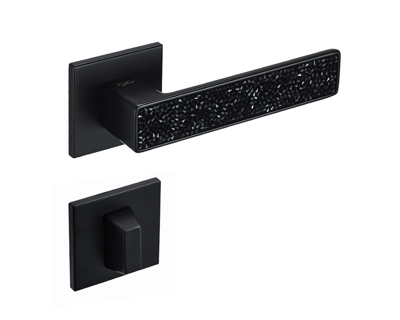 Infinity Line Concept KCK B00 Schwarz/Glamour - Türgriff auf quadratischer Rosette