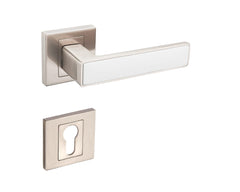 Concept KCK 300/800 Satin/White - Door Handle on a Square Rose
