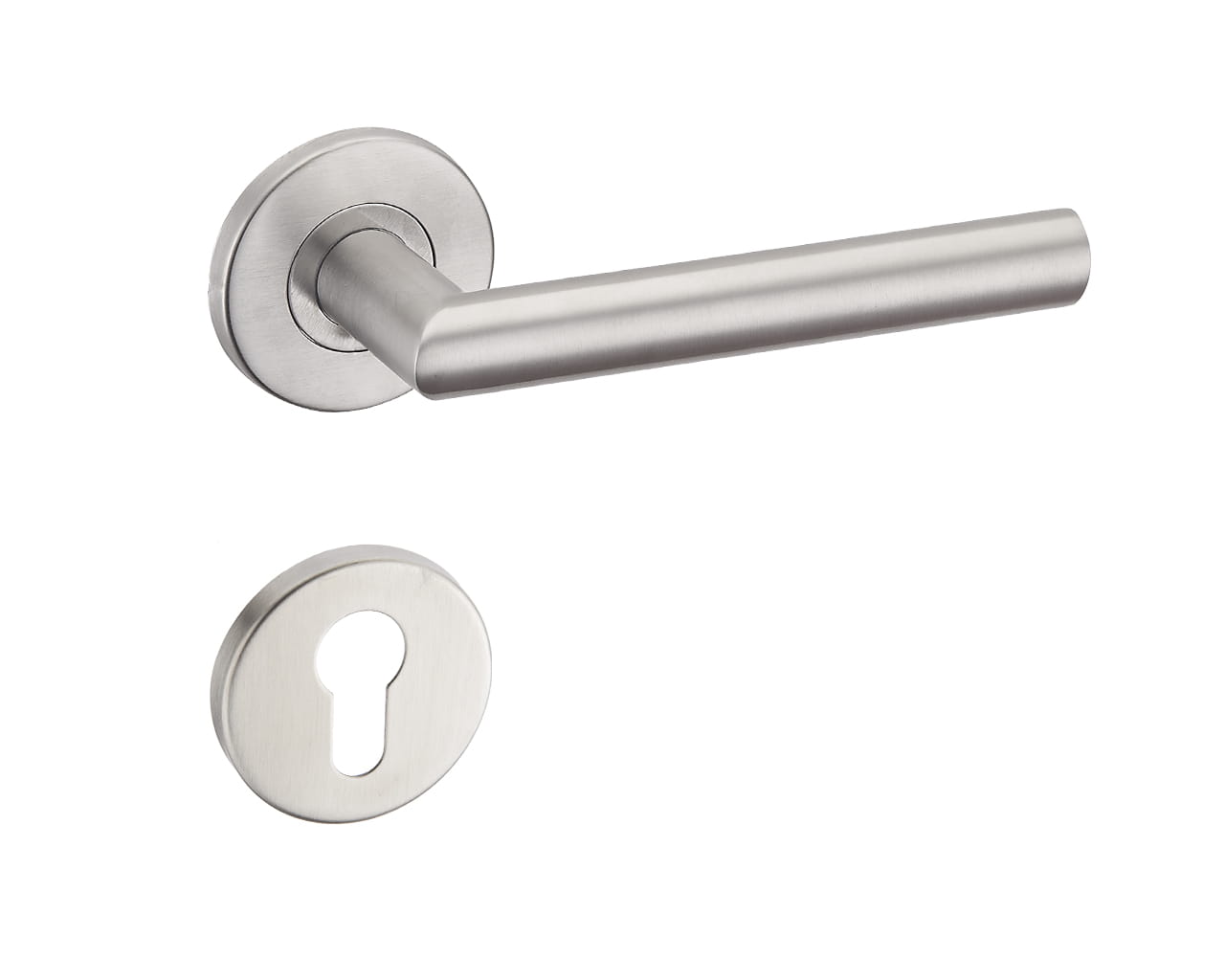 Duo KDU O 500 Stainless Steel - Door Handle on a Round Rose