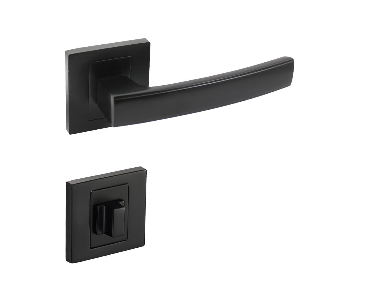 Infinity Line Hermes KHR B00 Schwarz - Türgriff auf quadratischer Rosette