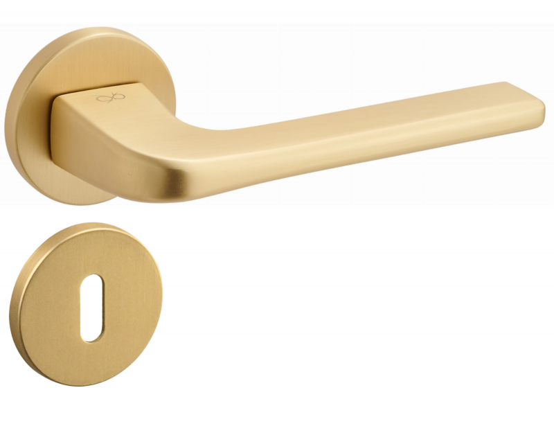 Solo FIT KSO O M G00 Gold Matt - Door Handle on a Round Rose