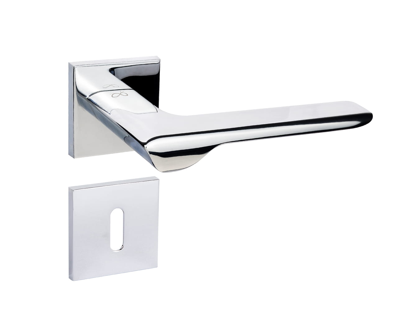 Infinity Line Linea SLIM Chrome WEDGE S 700 - Türgriff auf quadratischer Rosette