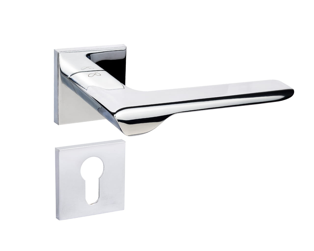 Infinity Line Linea SLIM Chrome WEDGE S 700 - Türgriff auf quadratischer Rosette
