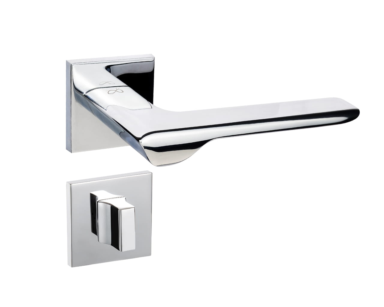 Infinity Line Linea SLIM Chrome WEDGE S 700 - Türgriff auf quadratischer Rosette
