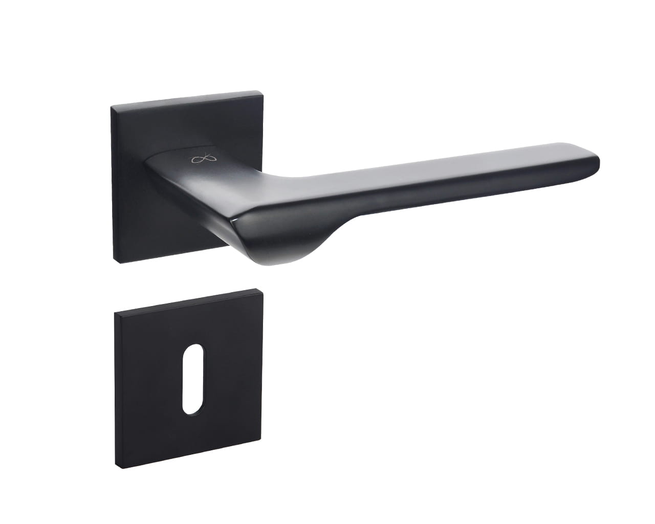 Infinity Line Linea SLIM Schwarz WEDGE S B00 - Türgriff auf quadratischer Rosette