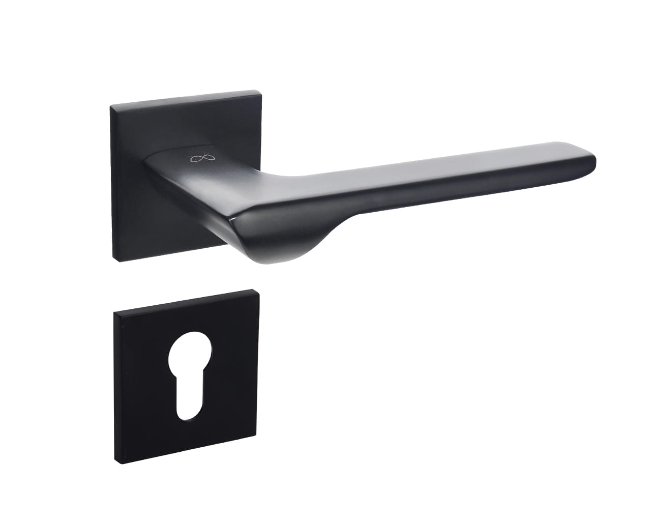 Infinity Line Linea SLIM Schwarz WEDGE S B00 - Türgriff auf quadratischer Rosette