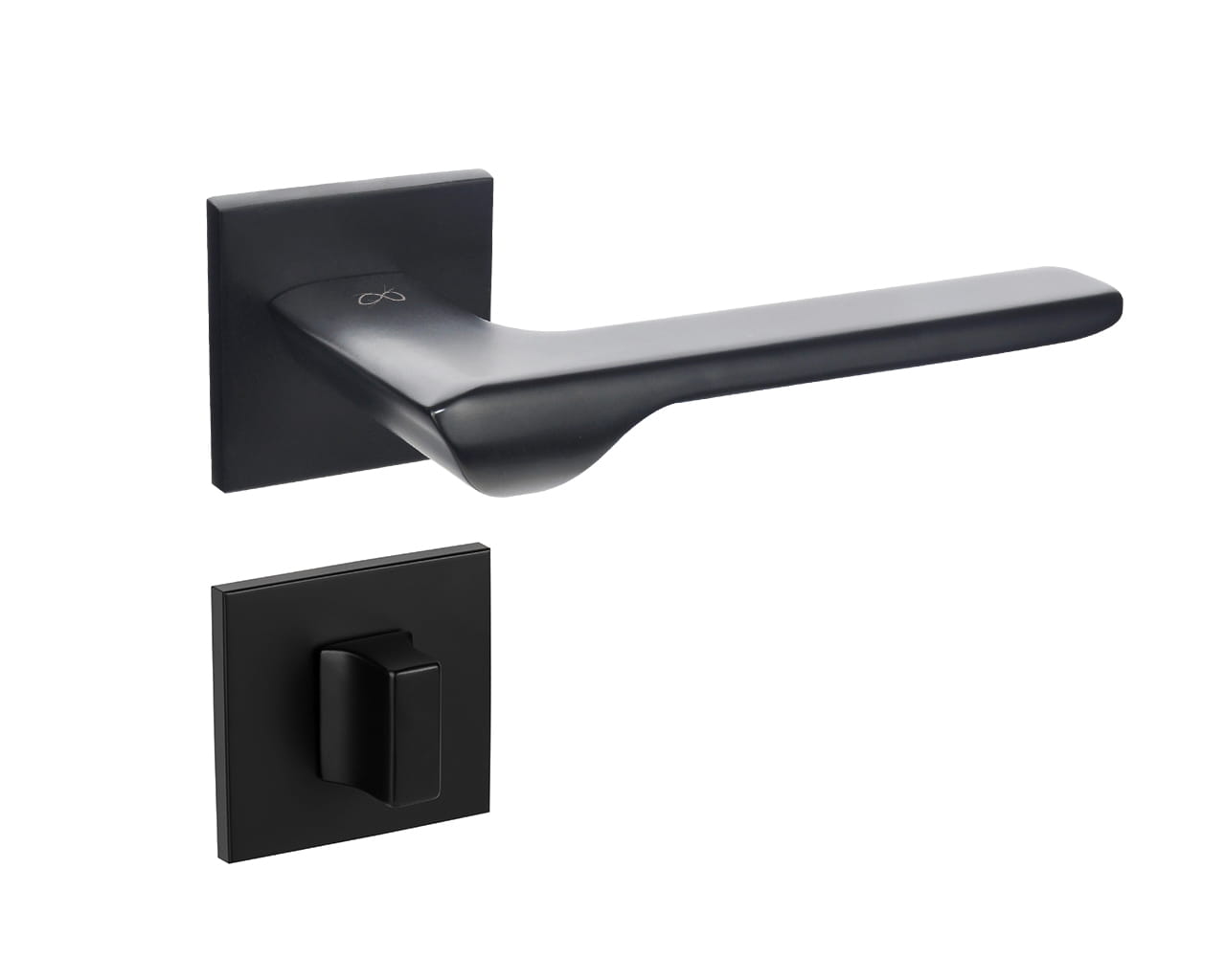 Infinity Line Linea SLIM Schwarz WEDGE S B00 - Türgriff auf quadratischer Rosette