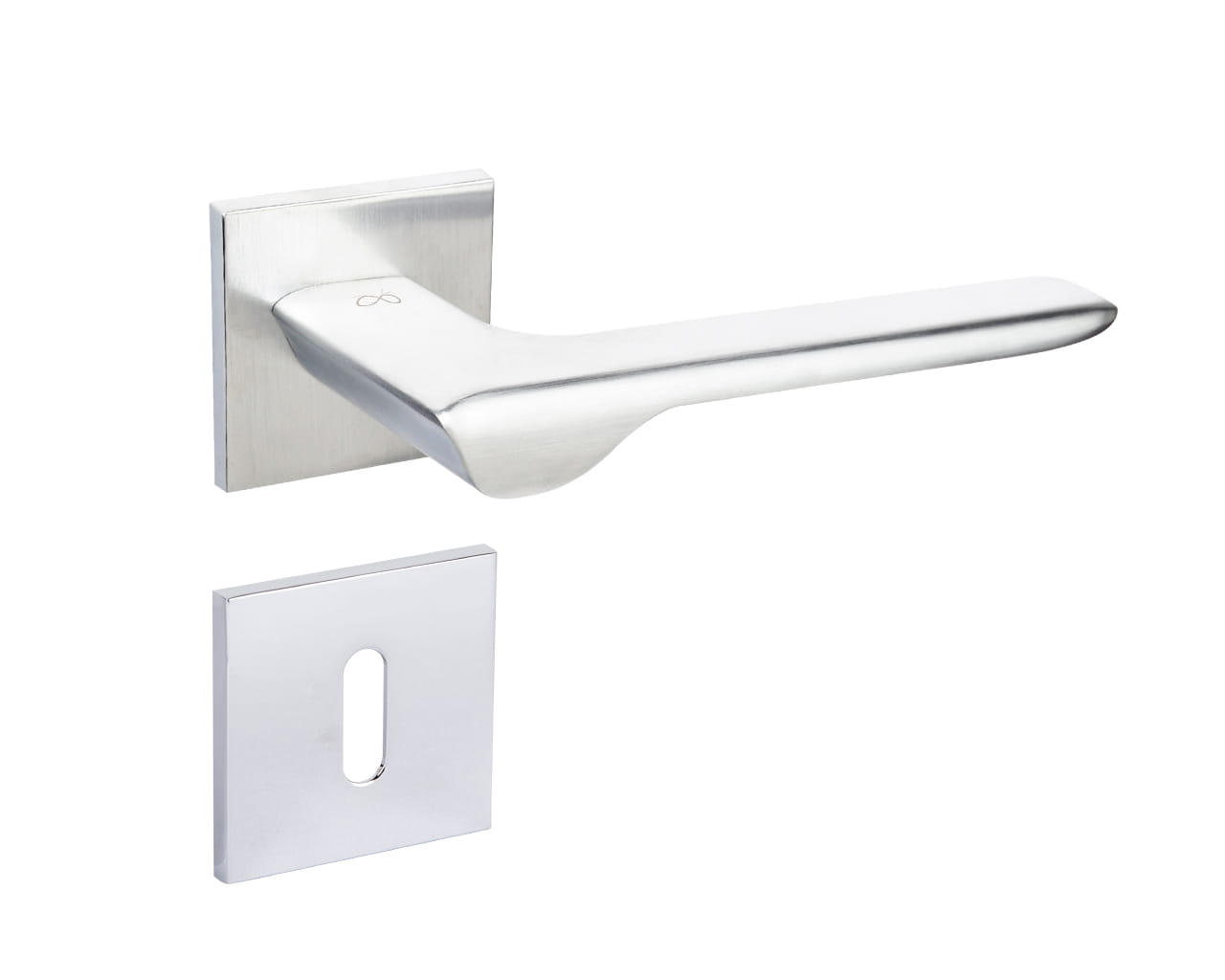 Infinity Line Linea SLIM Mattt Chrome WEDGE S M700 - Türgriff auf quadratischer Rosette
