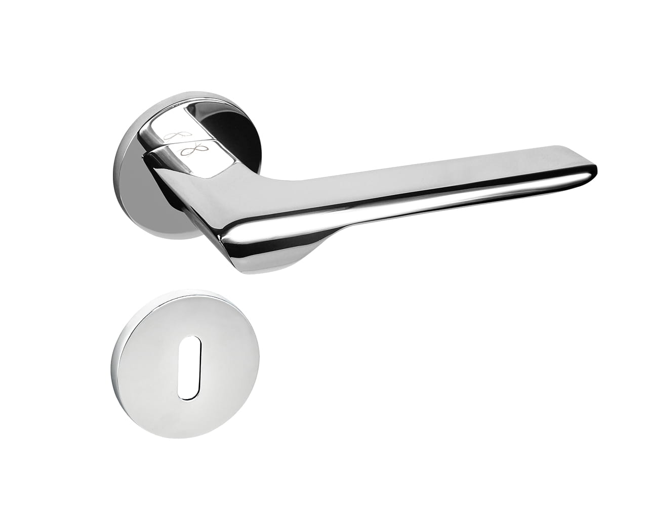 Infinity Line Linea SLIM Chrome WEDGE S O 700 - Türgriff auf runder Rosette
