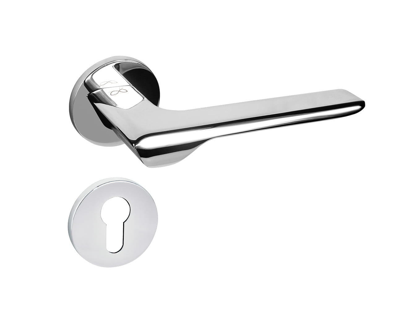 Infinity Line Linea SLIM Chrome WEDGE S O 700 - Türgriff auf runder Rosette