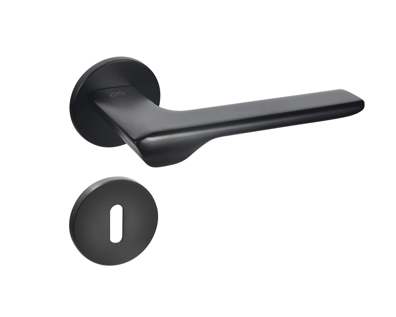 Infinity Line Linea SLIM Schwarz WEDGE S O B00 - Türgriff auf runder Rosette