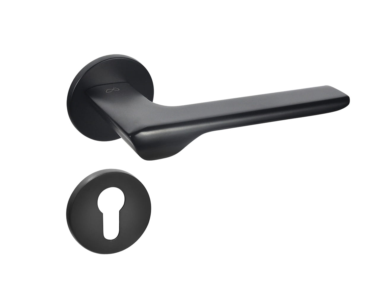 Infinity Line Linea SLIM Schwarz WEDGE S O B00 - Türgriff auf runder Rosette