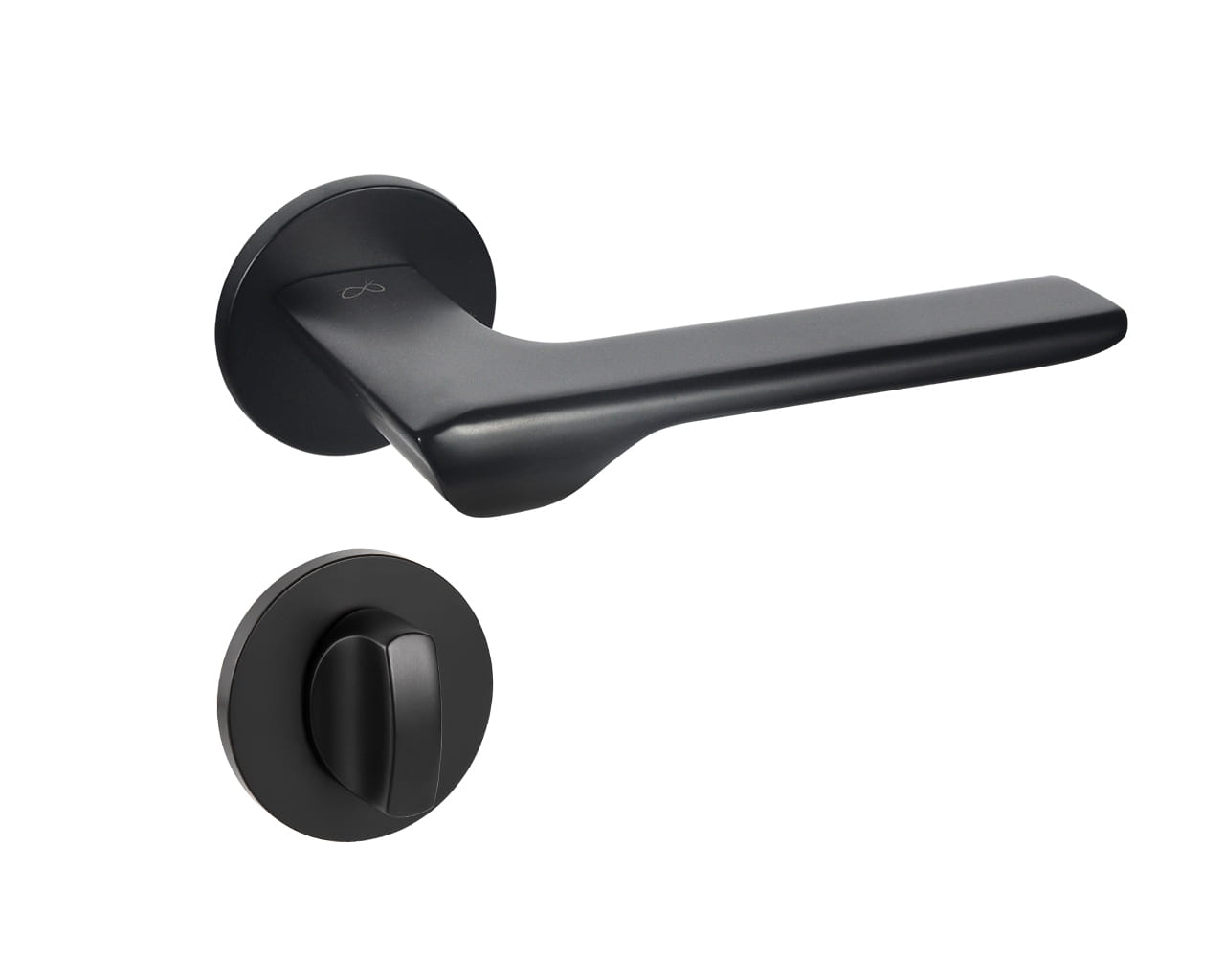 Infinity Line Linea SLIM Schwarz WEDGE S O B00 - Türgriff auf runder Rosette