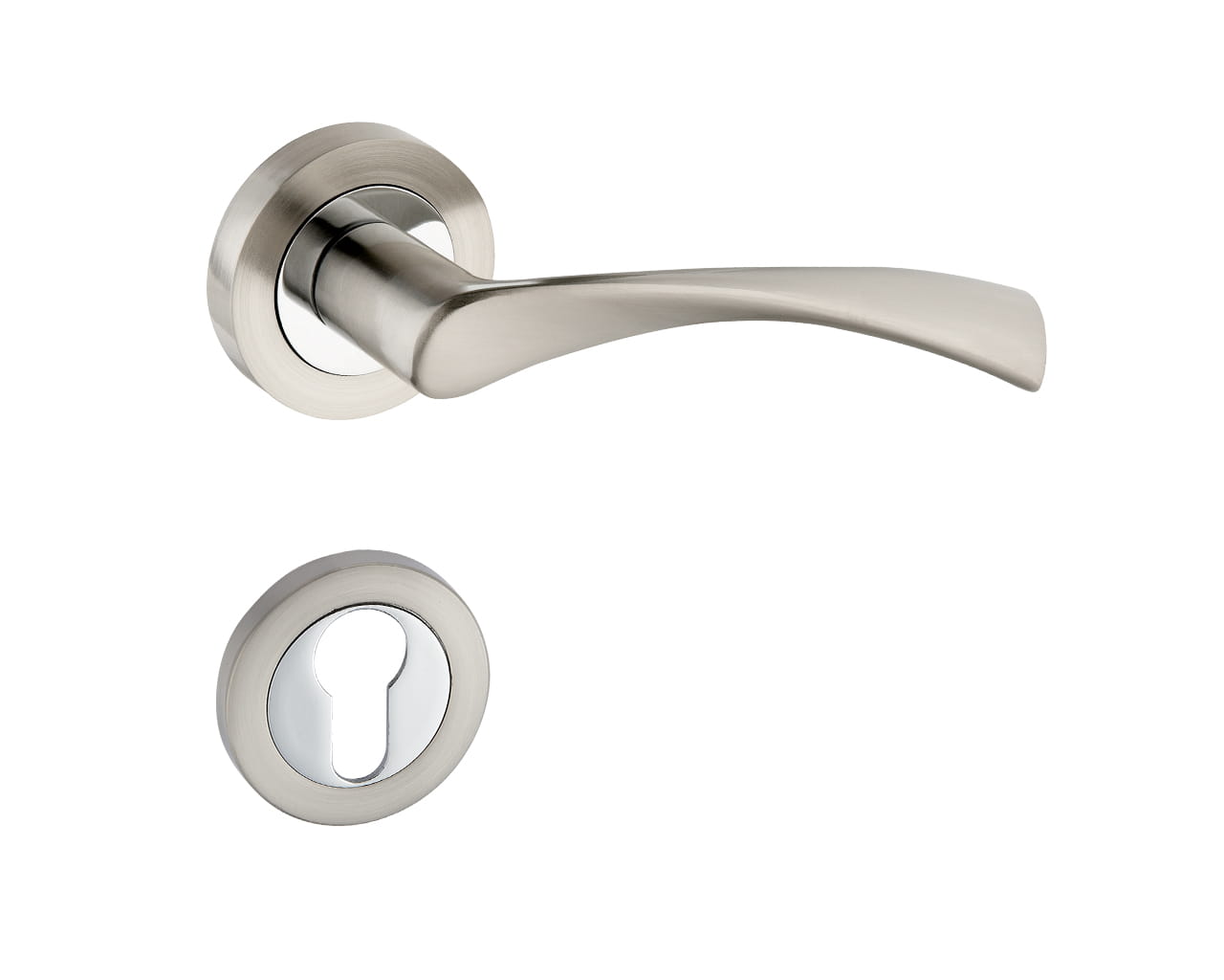 Laura KLR 100 Chrom Satin - Türgriff auf runder Rosette