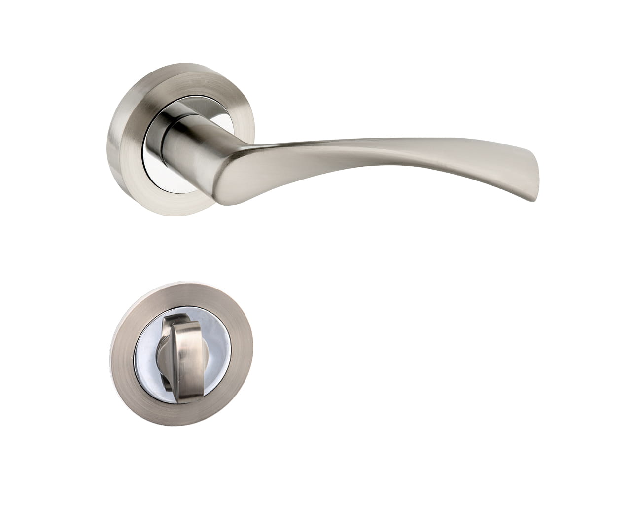 Laura KLR 100 Chrom Satin - Türgriff auf runder Rosette
