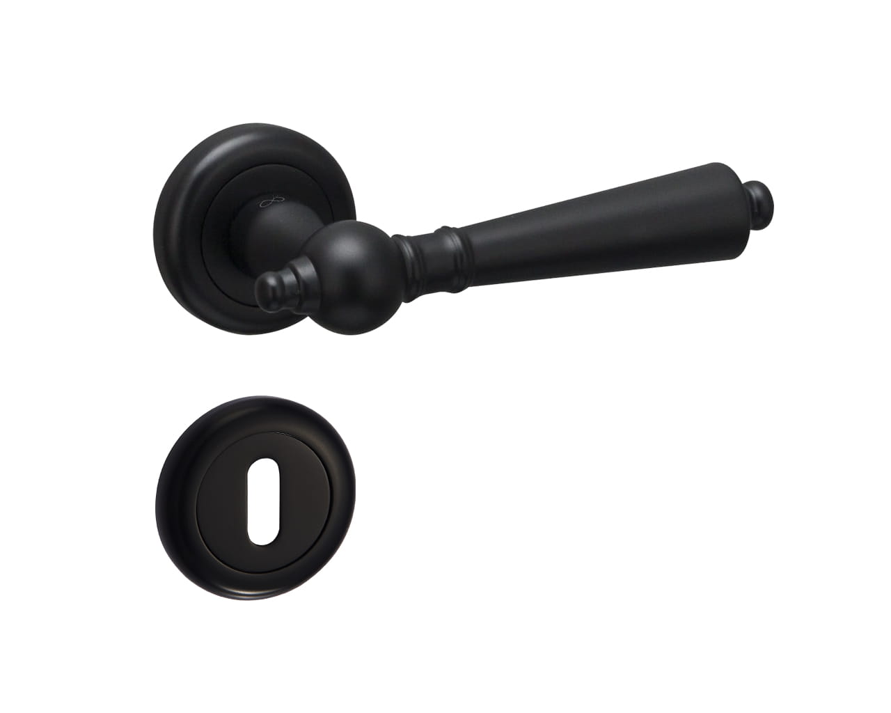 Infinity Line Millennium KMM B00 Schwarz - Türgriff auf runder Rosette
