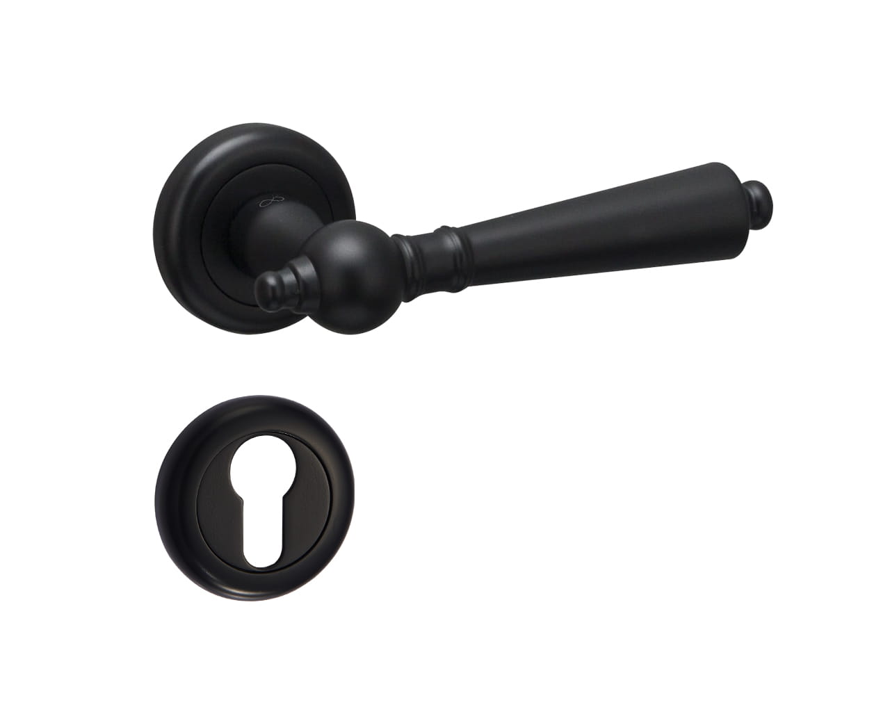 Infinity Line Millennium KMM B00 Schwarz - Türgriff auf runder Rosette